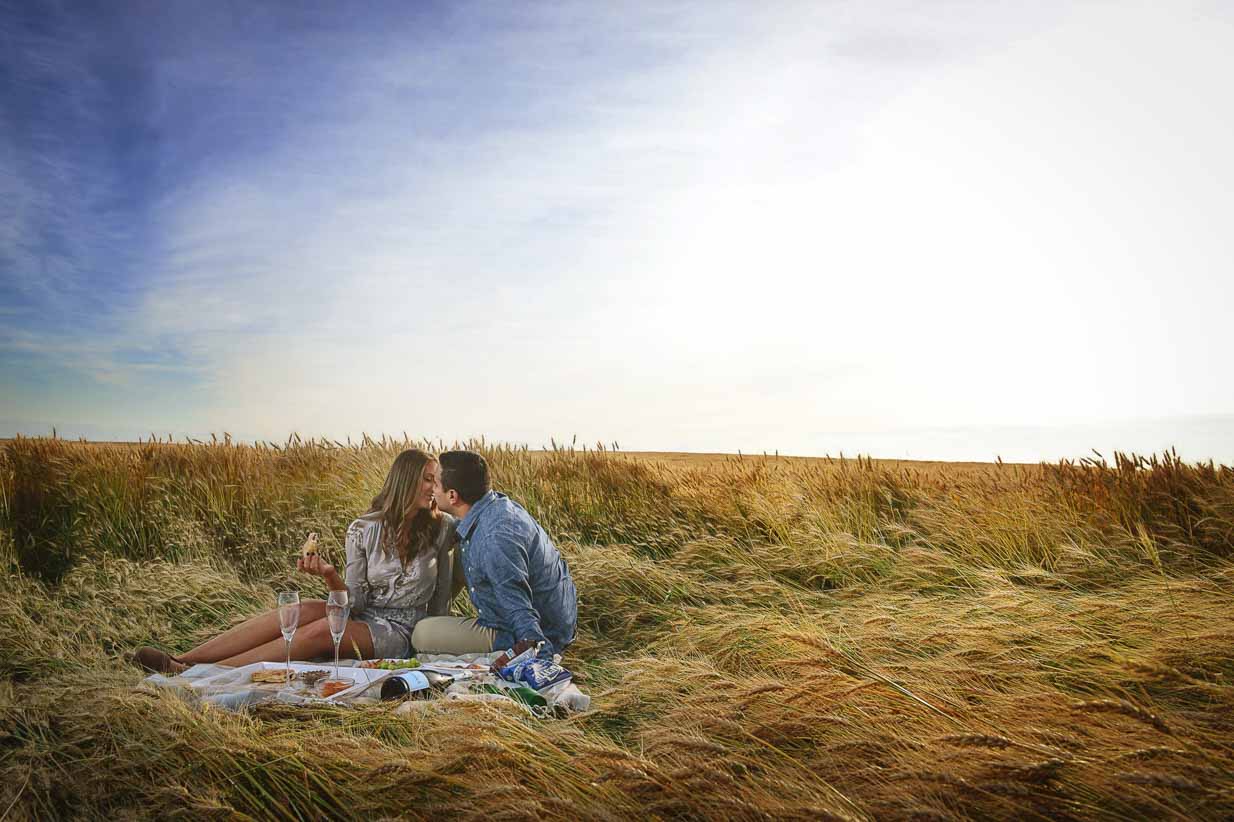 Wheat Field Picnic | Calgary Engagement Photographer | SLIVER Photography