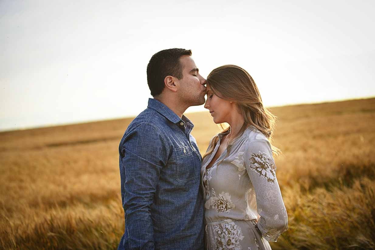 Forehead Kisses | Calgary Engagement Photographer | SLIVER Photography