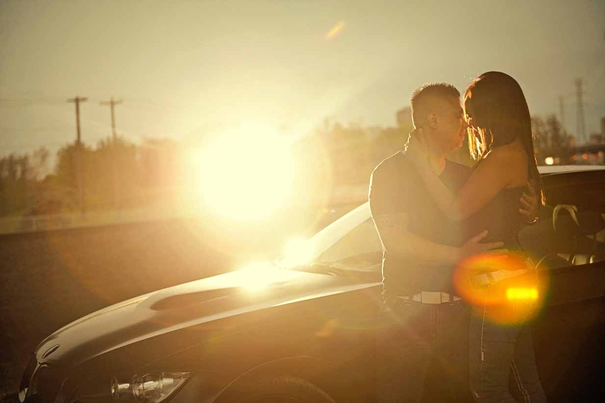 BMW Sunset Couple | Calgary Engagement Photographer | SLIVER Photography