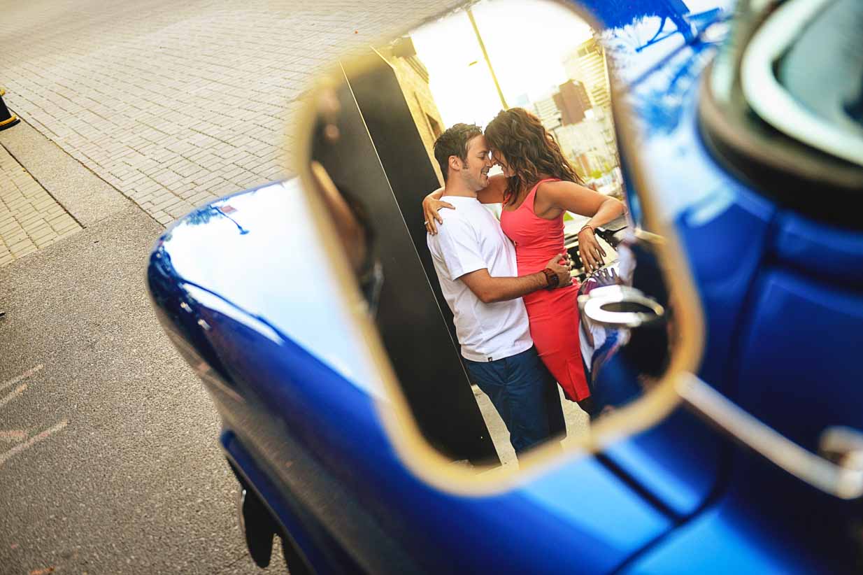 Objects in the Mirror appear closer than they are | Calgary Engagement Photographer | SLIVER Photography