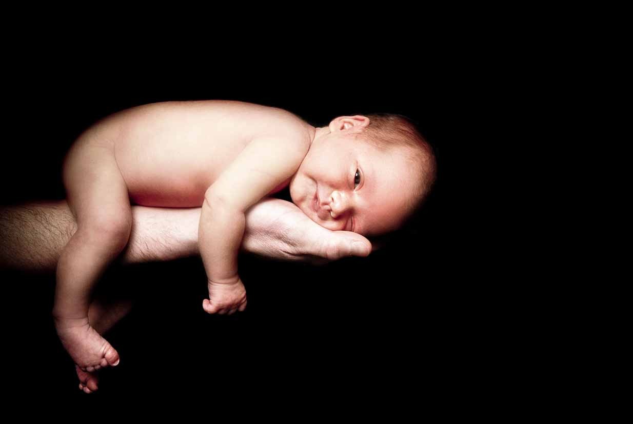 Newborn in Hand | Calgary Newborn Photographer | SLIVER Photography