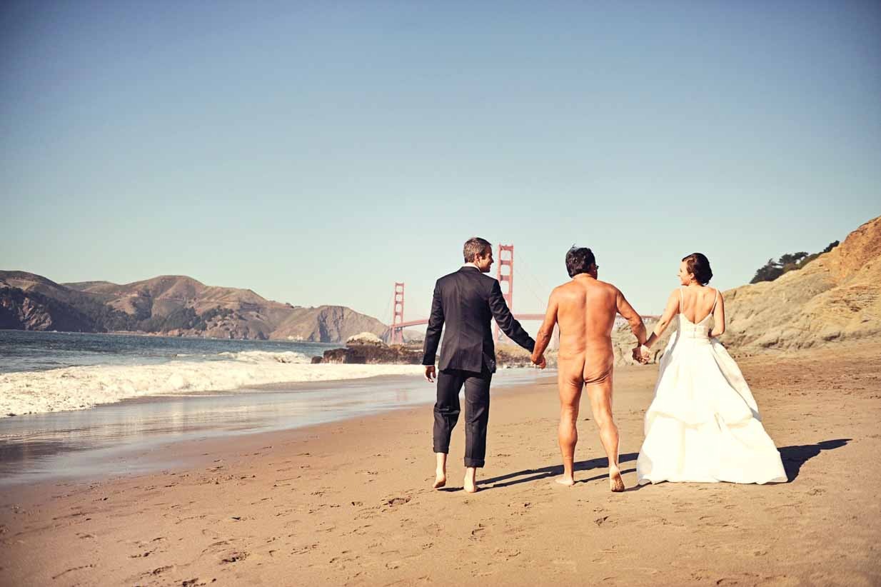 Baker Beach wedding Naked Ass man | Destination Wedding Photographer | SLIVER Photography