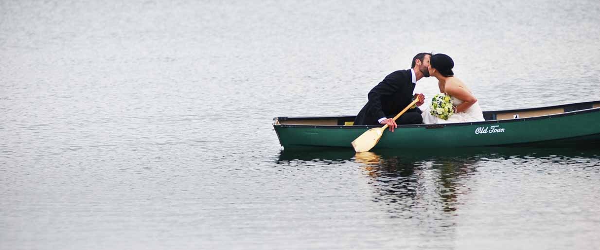 Kananaskis Canoe Bride and Groom | Destination Wedding Photographer | SLIVER Photography