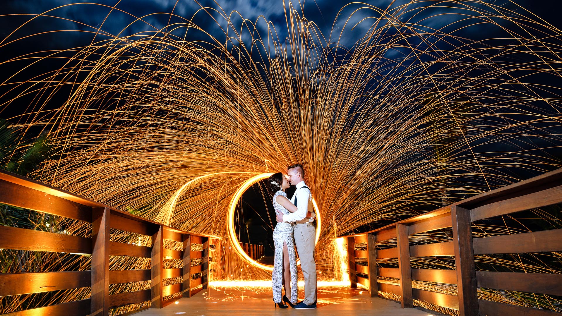 Mexico Wedding Photographer | SLIVER Photography | Fire Wheel